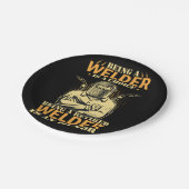 Vector zijn een lasser is een keuze als een gepens papieren bordje (Gekanteld)