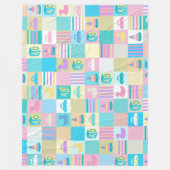 Vector Zomerpatroon met Palmen en Zee Fleece Deken (Voorkant)
