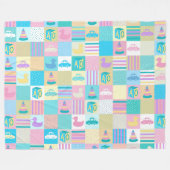 Vector Zomerpatroon met Palmen en Zee Fleece Deken (Voorkant (Horizontaal))
