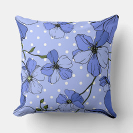 Vectorblauwe vlasbloemenpolakstippen  kussen