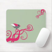 Vectorboom met vogel muismat (Met muis)