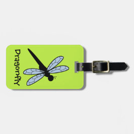 Vectordragonfly (groene achtergrond) bagagelabel