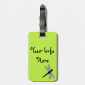Vectordragonfly (groene achtergrond) bagagelabel (Achterkant verticaal)