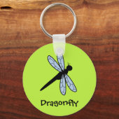 Vectordragonfly (groene achtergrond) sleutelhanger (Voorkant)