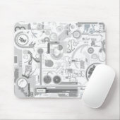 Vectorexperiment van de technologienchip harde sch muismat (Met muis)