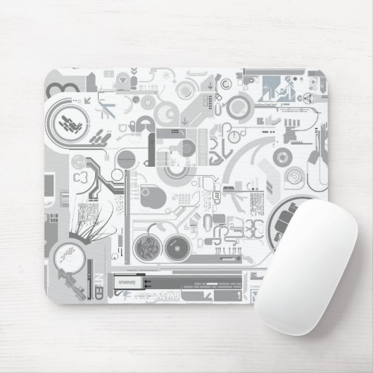 Vectorexperiment van de technologienchip harde sch muismat (Met muis)