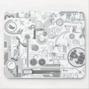 Vectorexperiment van de technologienchip harde sch muismat