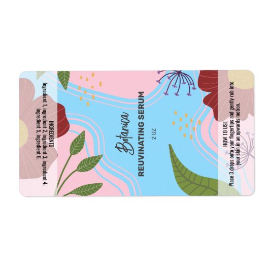 Vectorflaconetiket met drager uit het serum etiket (Voorkant)