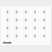 vectorgrap rode en blauwe uniforme ijshockeyspeler ster sticker (Vel)