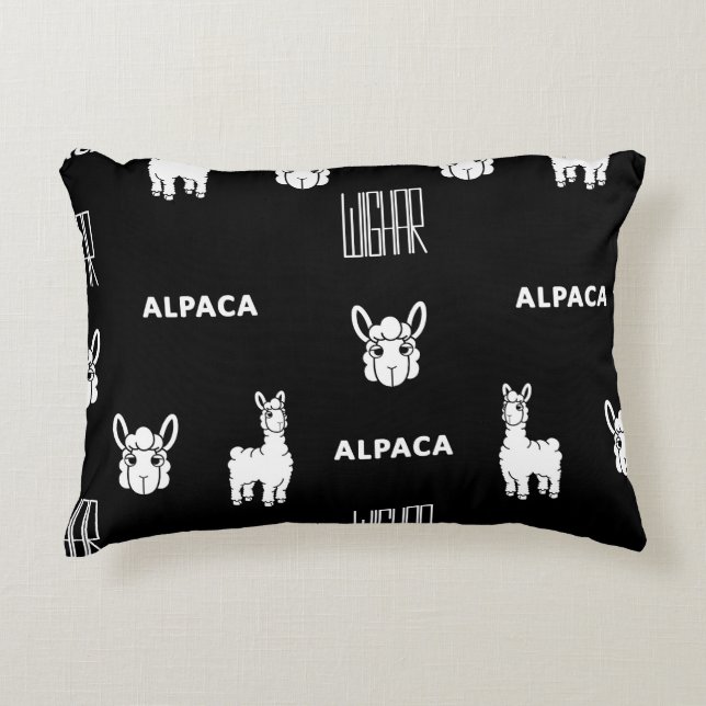Vectorillustratie Alpaca Accent Pillow van Wighar Kussen (Voorkant)