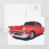 Vectorillustratie Chevy Bel Air Briefkaart (Voorkant / Achterkant)