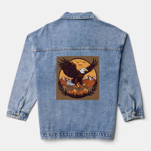 Vectorillustratie, Gecentreerd ontwerp Denim Jacket (Achterkant)