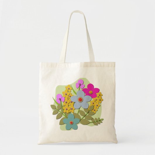 Vectorillustratie van bloemboeket tote bag (Voorkant)