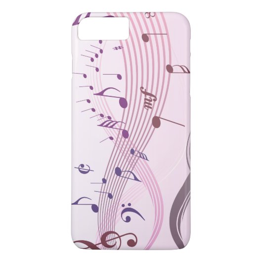 Vectorillustratie van bochtige muzieknoten Case-Mate iPhone case (Achterkant)