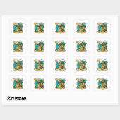 Vectorillustratie van een groene zeeen schildpad d vierkante sticker (Vel)