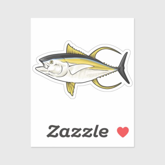 Vectorillustratie van geelvintonijn sticker (Vel)