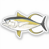 Vectorillustratie van geelvintonijn sticker (Voorkant)