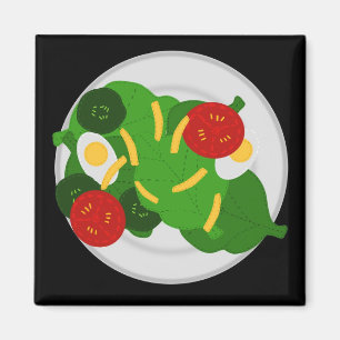 Vectorillustratie van gemengde groentesalade magneet