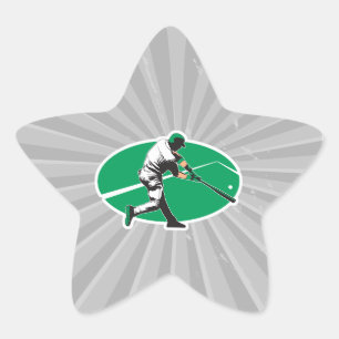 vectorillustratie van honkbalhitter ster sticker