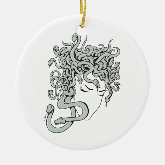 vectorillustratie van medusa snake keramisch ornament (Voorkant)