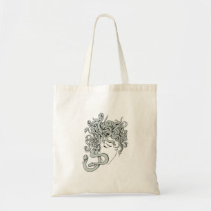 vectorillustratie van medusa snake tote bag