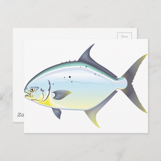 Vectorillustratie van Pompano Florida Briefkaart (Voorkant / Achterkant)