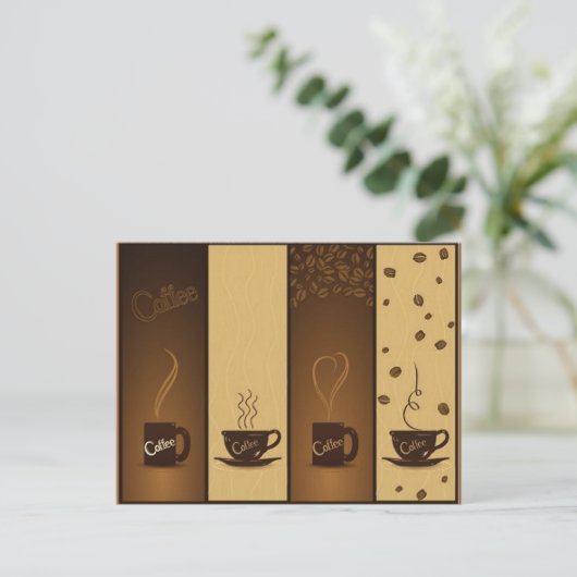 vectorkoffiebanners briefkaart (Staand voorkant)
