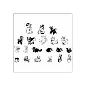 vectorkonijnen-konijnen-dier-schattig-boom rubberstempel (Afrduk)