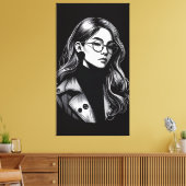 vectormeisje canvas afdruk (Insitu (Woonkamer))