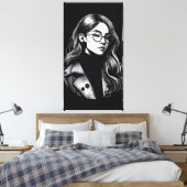 vectormeisje canvas afdruk (Insitu (Slaapkamer))