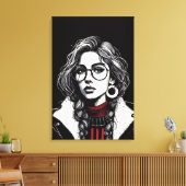 vectormeisje canvas afdruk (Insitu (Woonkamer))