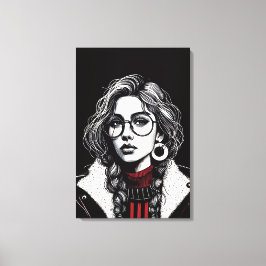 vectormeisje canvas afdruk