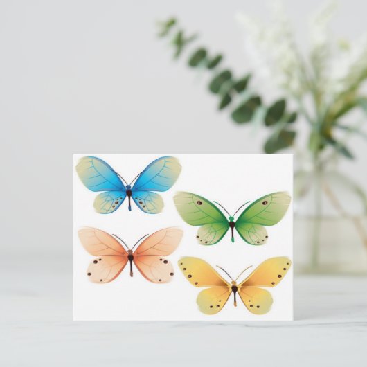 Vectorontwerp van butterflies briefkaart (Staand voorkant)
