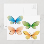 Vectorontwerp van butterflies briefkaart (Voorkant / Achterkant)