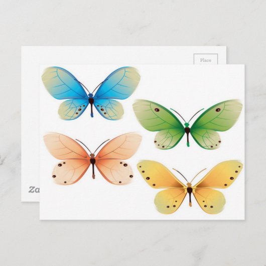 Vectorontwerp van butterflies briefkaart (Voorkant / Achterkant)