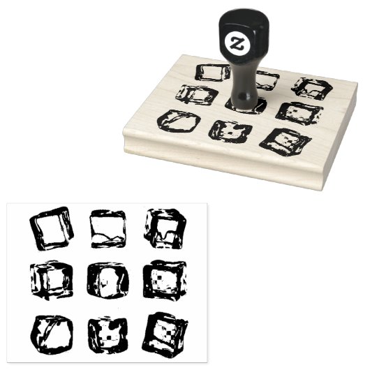 Vectorontwerp van ijsblokken rubberstempel (Gestempeld)