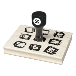 Vectorontwerp van ijsblokken rubberstempel