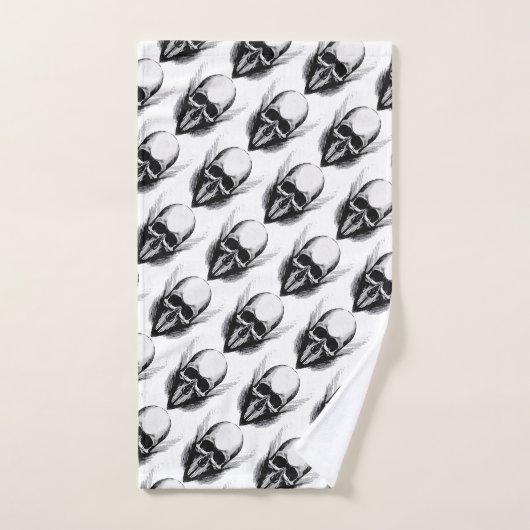 vectorpatroon schedel poster bad handdoek (Handdoek)