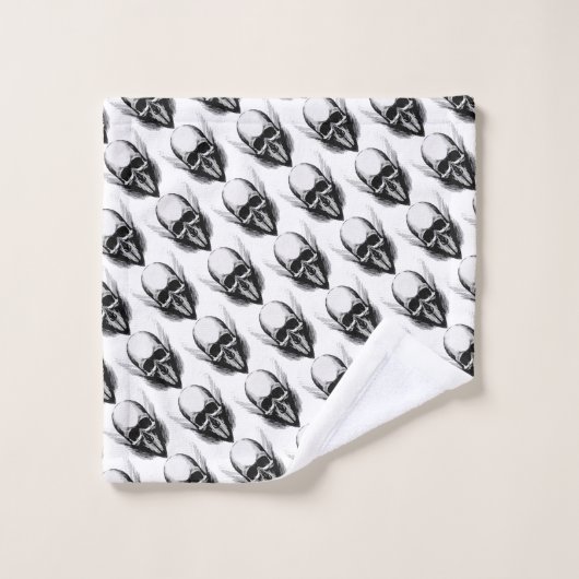 vectorpatroon schedel poster bad handdoek (Wasdoekje)