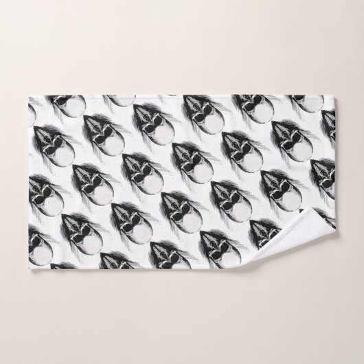 vectorpatroon schedel poster bad handdoek (Handdoek)
