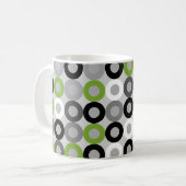 Vectorpatroon van donkergroene zwarte en witte sti koffiemok (Voorkant links)