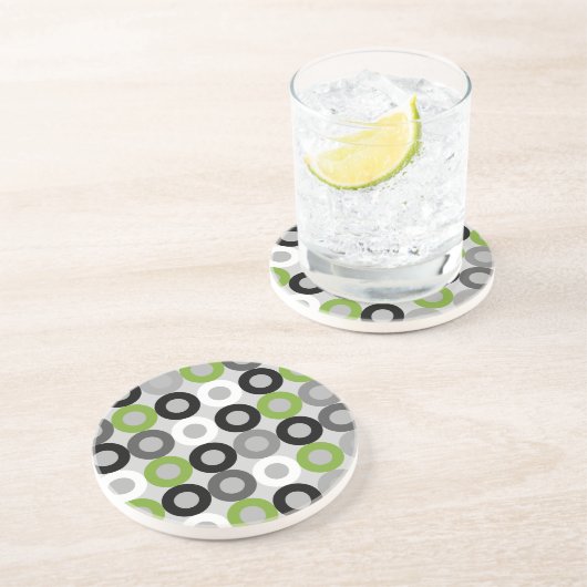 Vectorpatroon van donkergroene zwarte en witte sti zandsteen onderzetter (Zijkant)