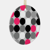 Vectorpatroon van roze zwarte en witte stippen keramisch ornament (Rechts)