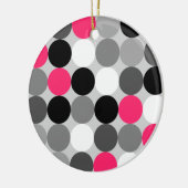 Vectorpatroon van roze zwarte en witte stippen keramisch ornament (Links)