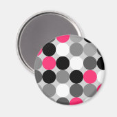 Vectorpatroon van roze zwarte en witte stippen magneet (Voorkant / Achterkant)
