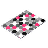 Vectorpatroon van roze zwarte en witte stippen notitieboek (Linkerzijde)
