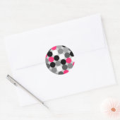 Vectorpatroon van roze zwarte en witte stippen ronde sticker (Envelop)