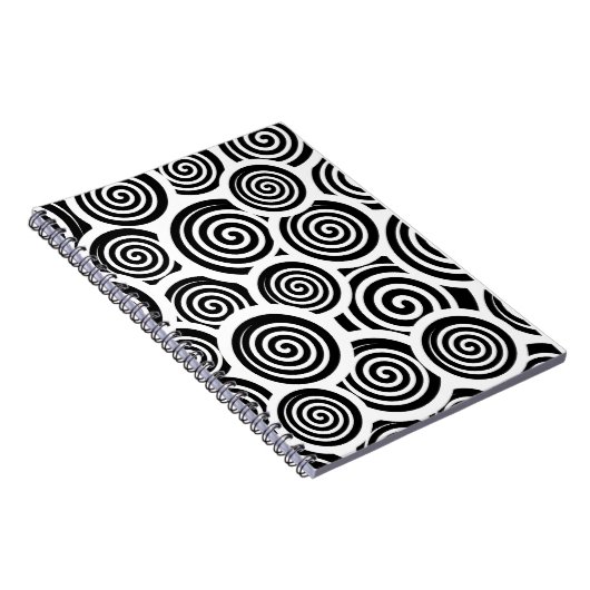 Vectorpatroon van spiraalvormige zwarte en witte s notitieboek (Rechterzijde)