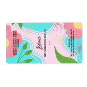 Vectorroze serumdruppelfleslabels etiket (Voorkant)