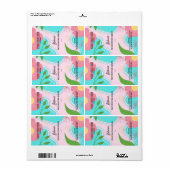 Vectorroze serumdruppelfleslabels etiket (Full Sheet)